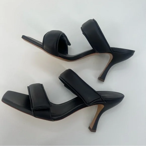 New GIA Borghini Pernille Teisbaek Black Perni Leather 2 Straps Slide Heel 10 - Picture 7 of 13